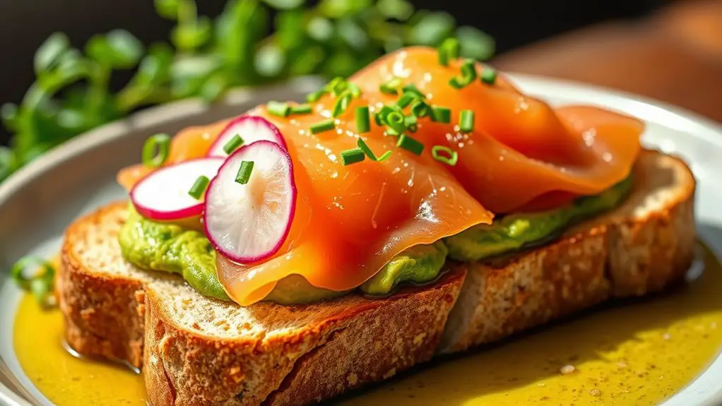 smoked salmon avocado dish