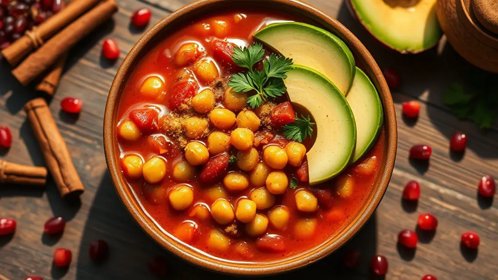 spiced chickpeas in chili