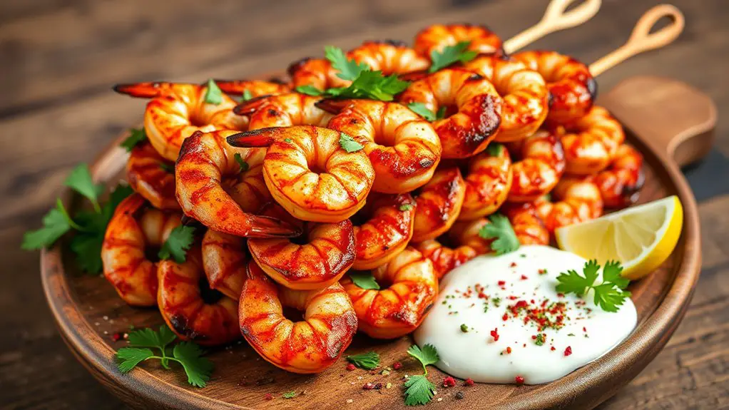 spiced grilled shrimp skewers