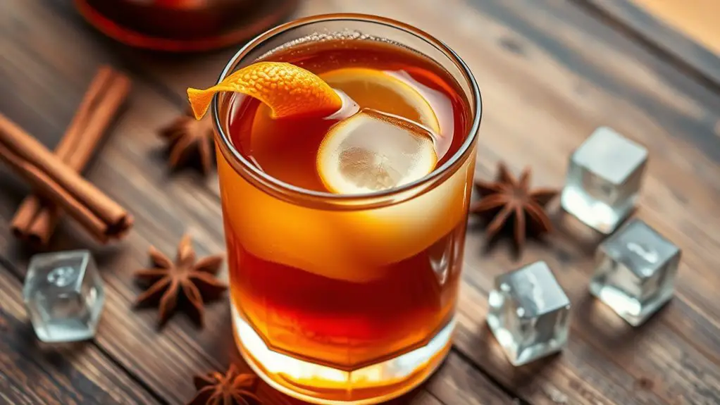 spiced honey infused whiskey cocktail