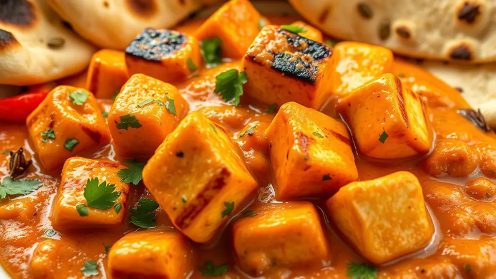 spiced paneer in sauce