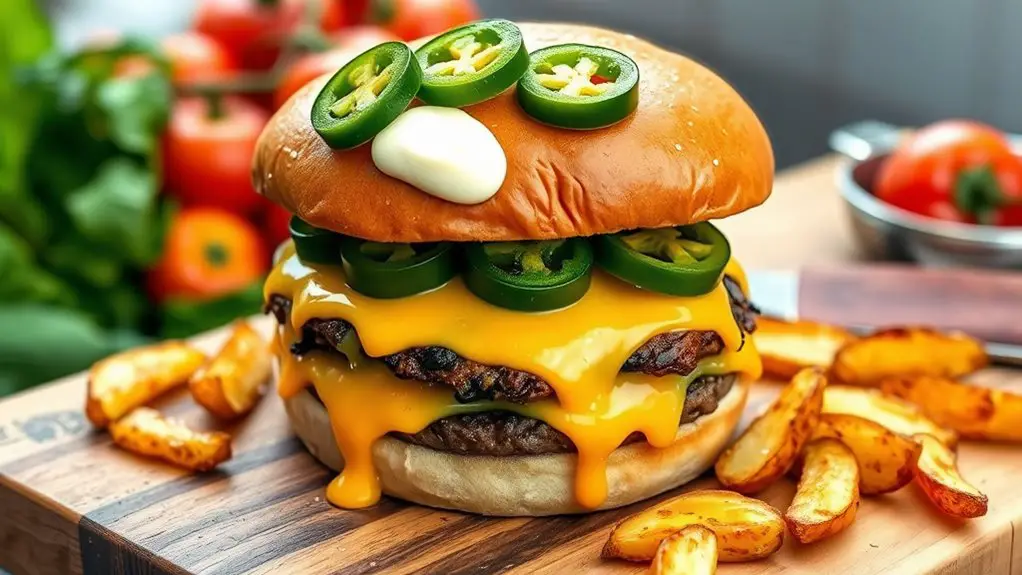 spicy cheese infused burger delight