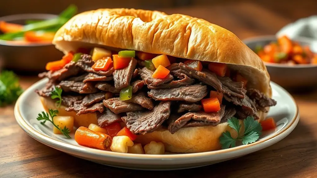 spicy italian beef sandwich