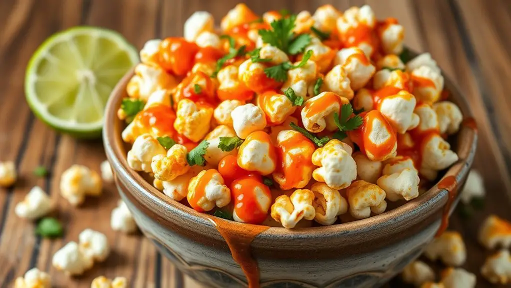 spicy lime flavored popcorn snack