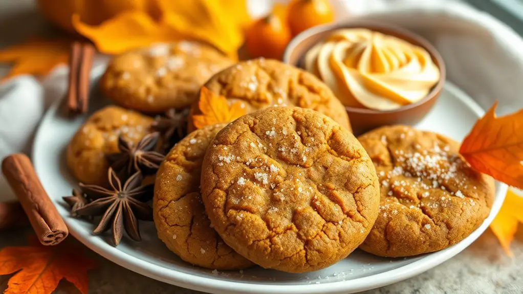 spicy pumpkin flavored gingersnap cookies