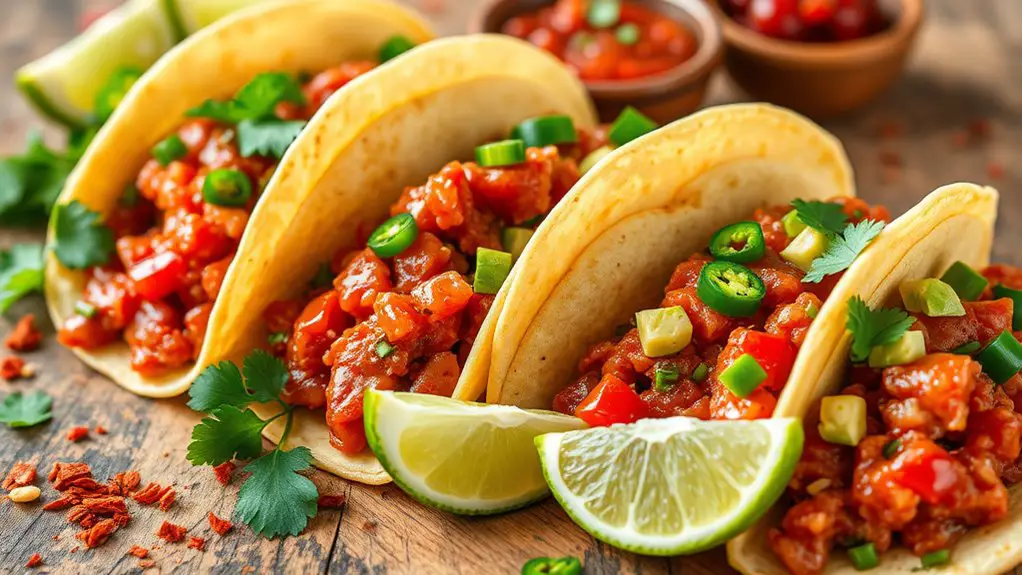 spicy tuna filled tacos