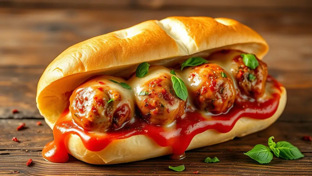 spicy turkey meatball sandwich