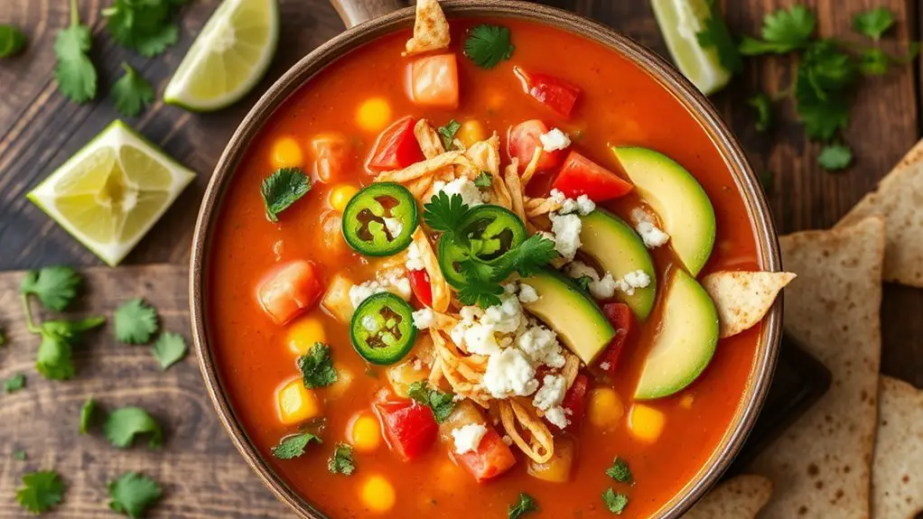 spicy vegetarian tortilla soup