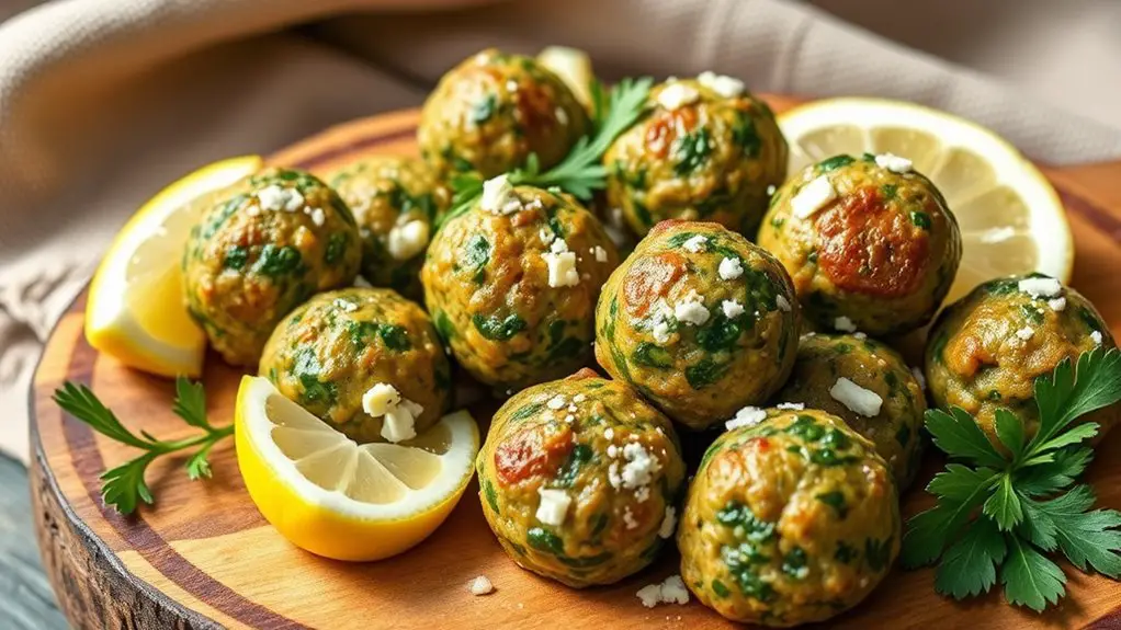 spinach and feta meatballs