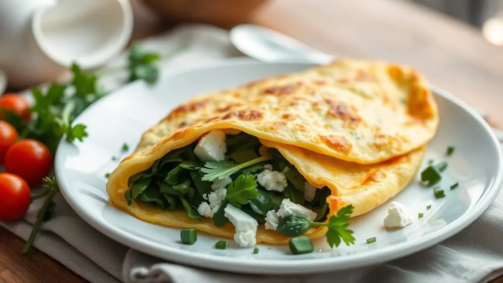 spinach and feta omelette