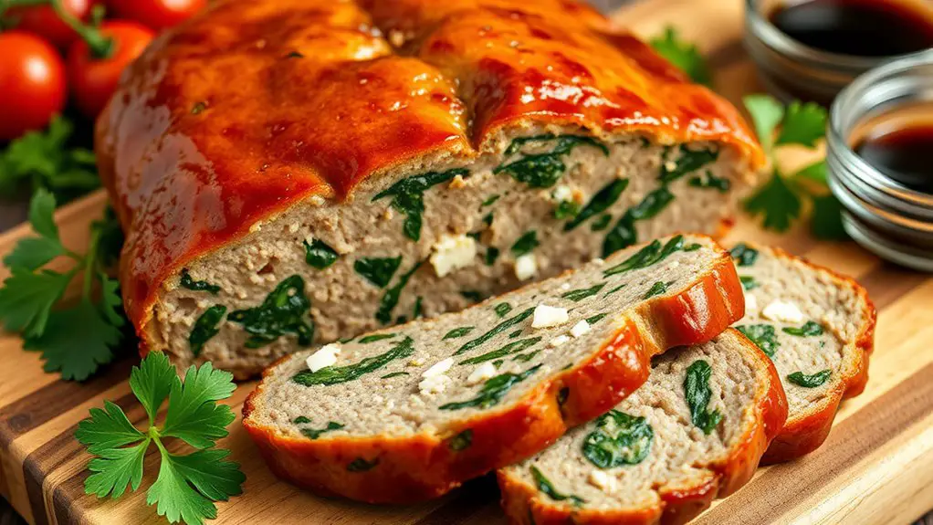 spinach feta turkey meatloaf