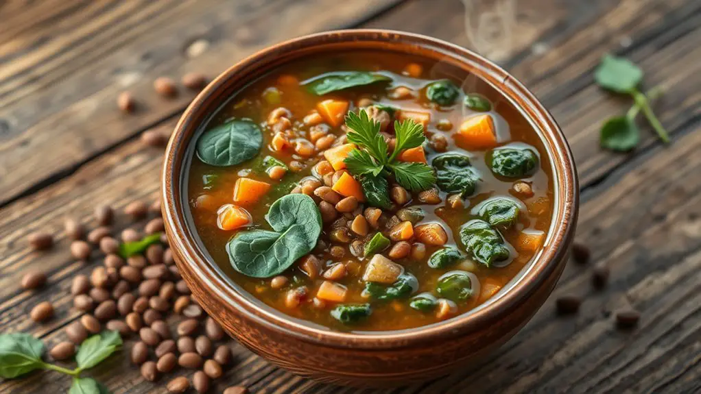 spinach lentil soup recipe