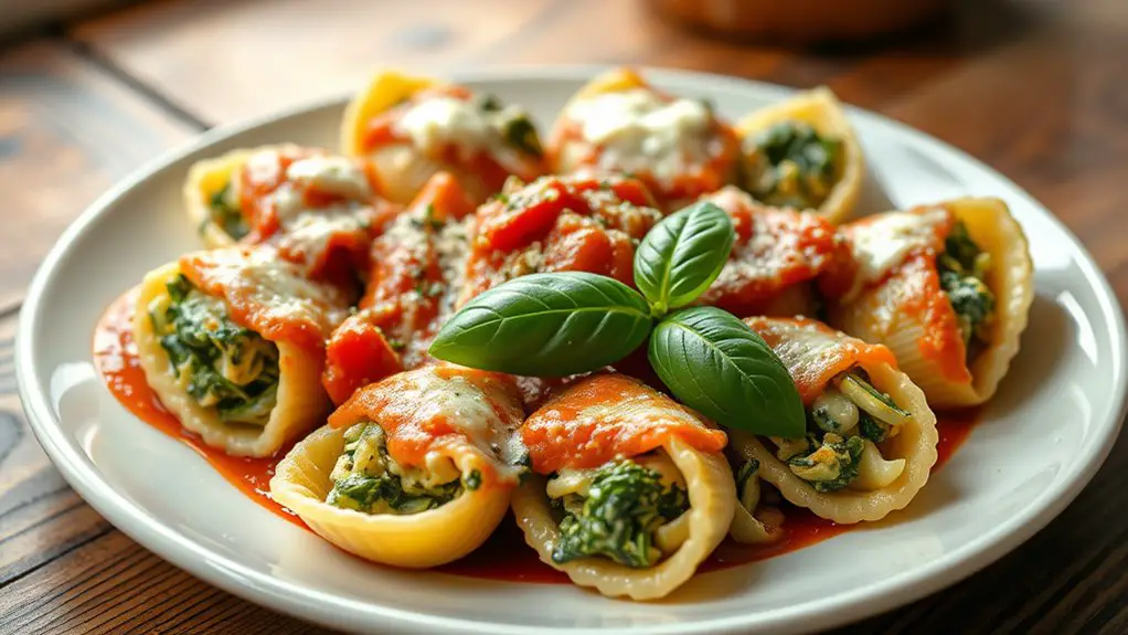 stuffed pasta with spinach