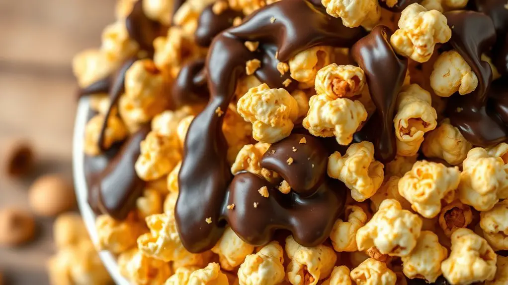 sweet chocolate peanut butter popcorn