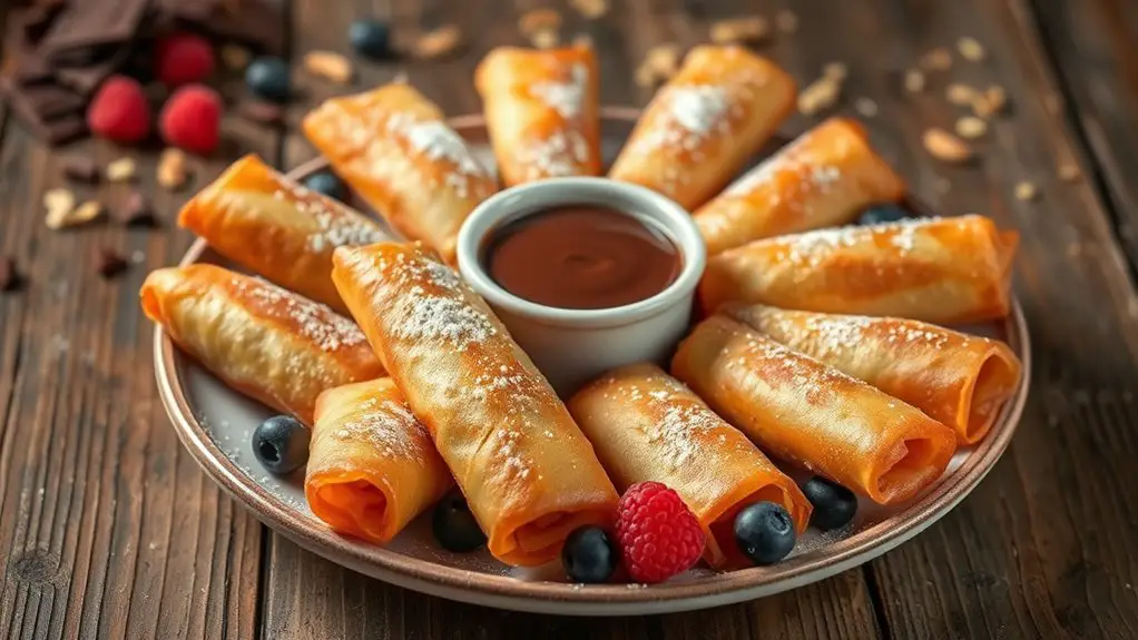 sweet crispy dessert wraps