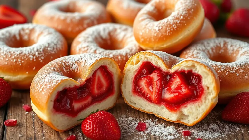 sweet strawberry filled pastries