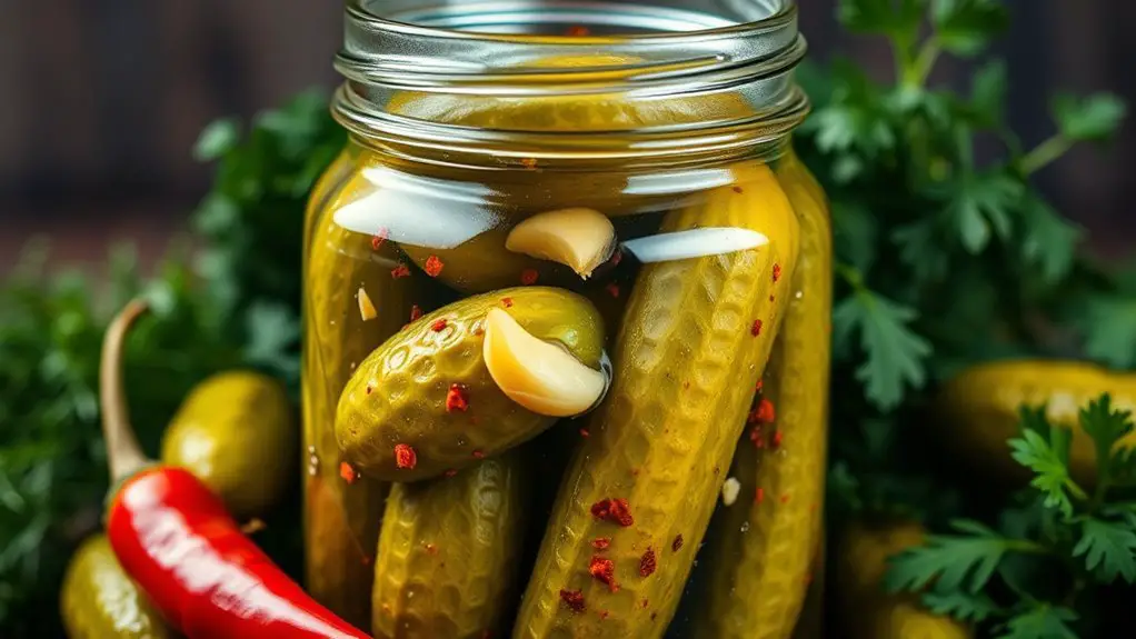 tangy flavorful garlic pickles