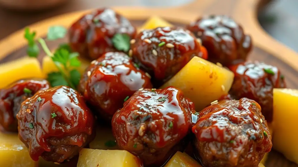 tasty bbq pineapple meatballs