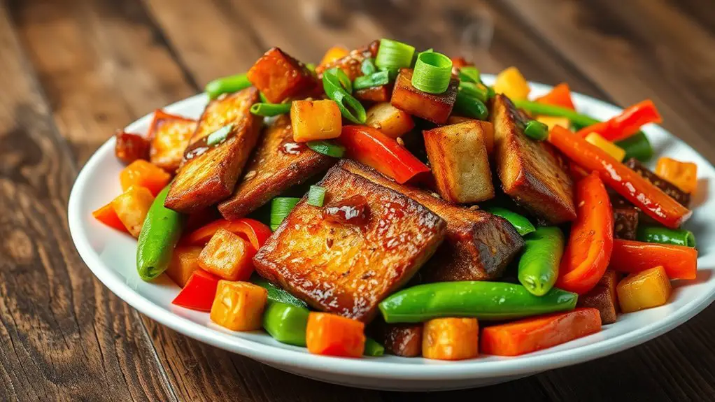 tempeh and vegetable stir fry