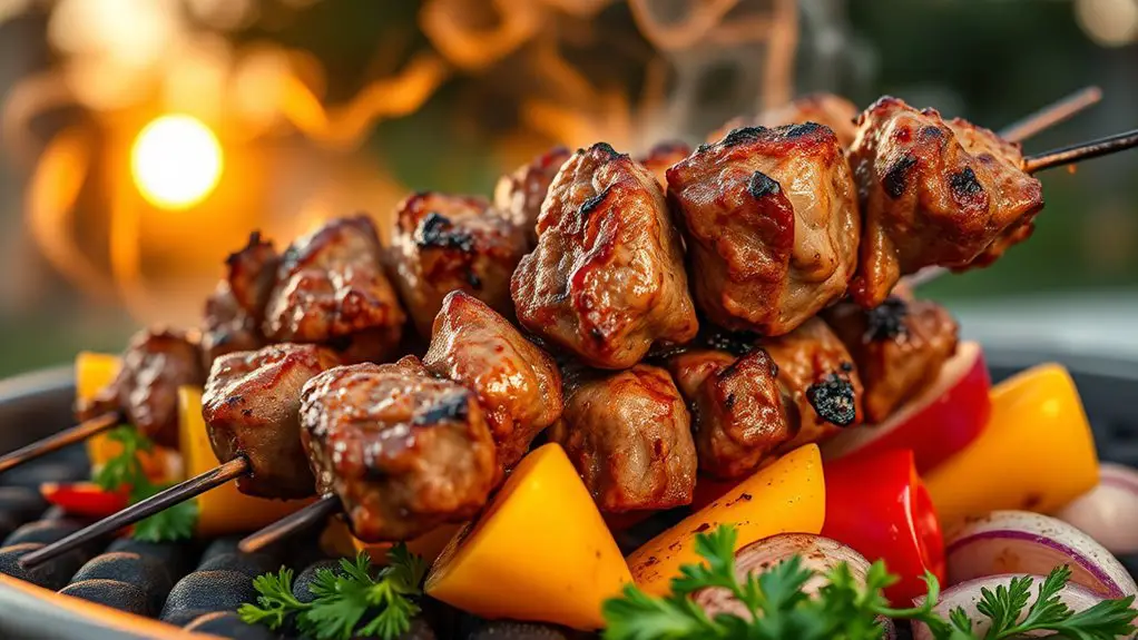 tender marinated lamb skewers