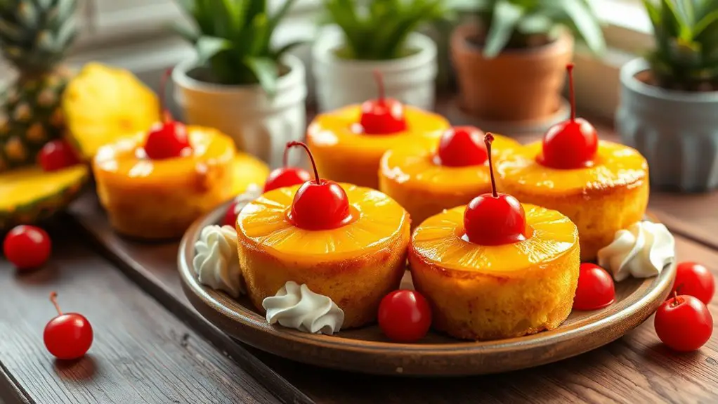 top pineapple upside down cakes