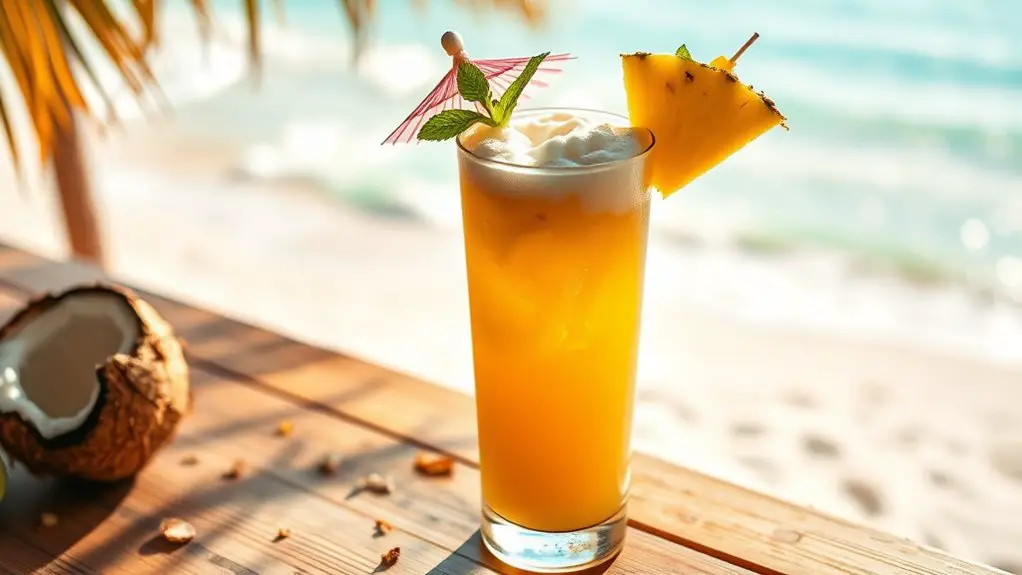 tropical pineapple coconut cocktail