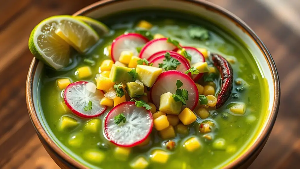 vegan green hominy soup