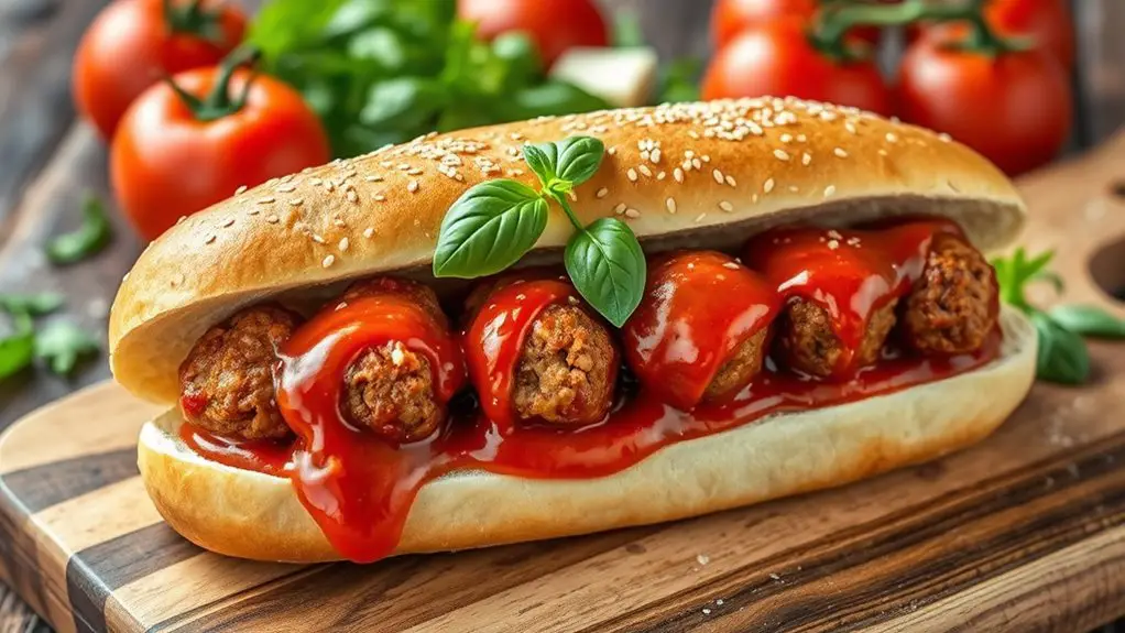 vegetarian meatball sandwich delight