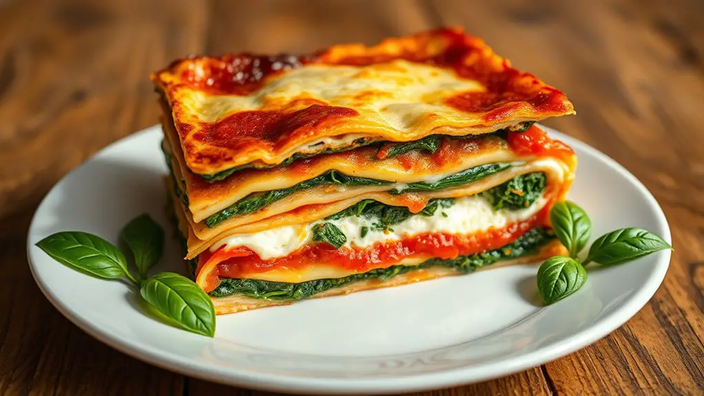 vegetarian spinach ricotta lasagne