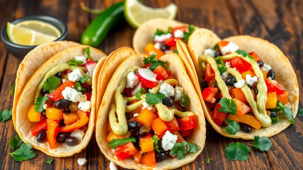 vegetarian tacos on street