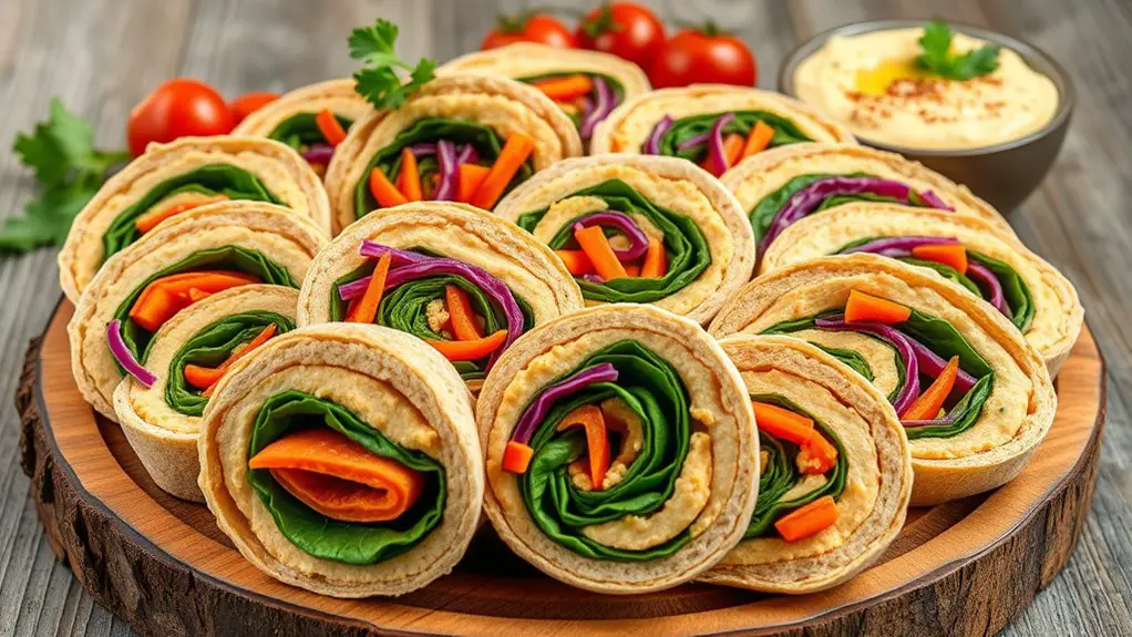 veggie filled hummus wraps