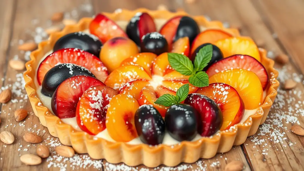 almond cream stone fruit tart