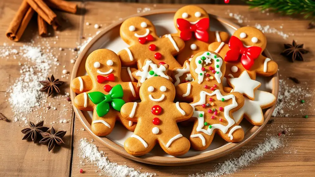 baked festive cookie figures