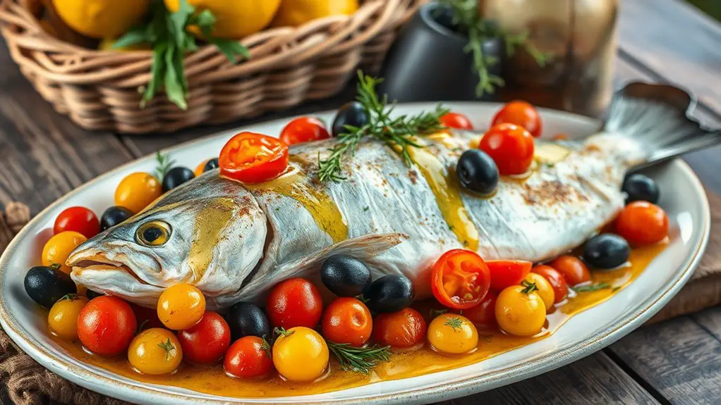 baked fish with olives