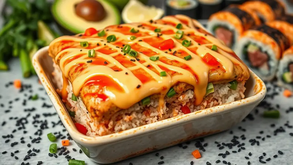 baked spicy tuna sushi