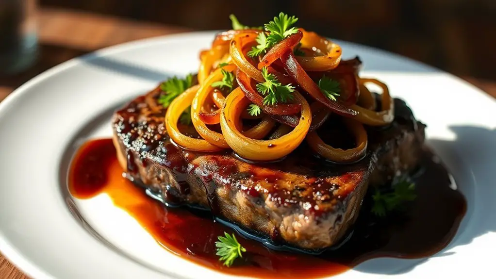 balsamic glazed liver dish