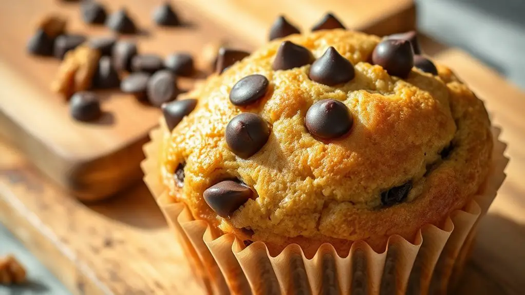 banana nut chocolate muffins