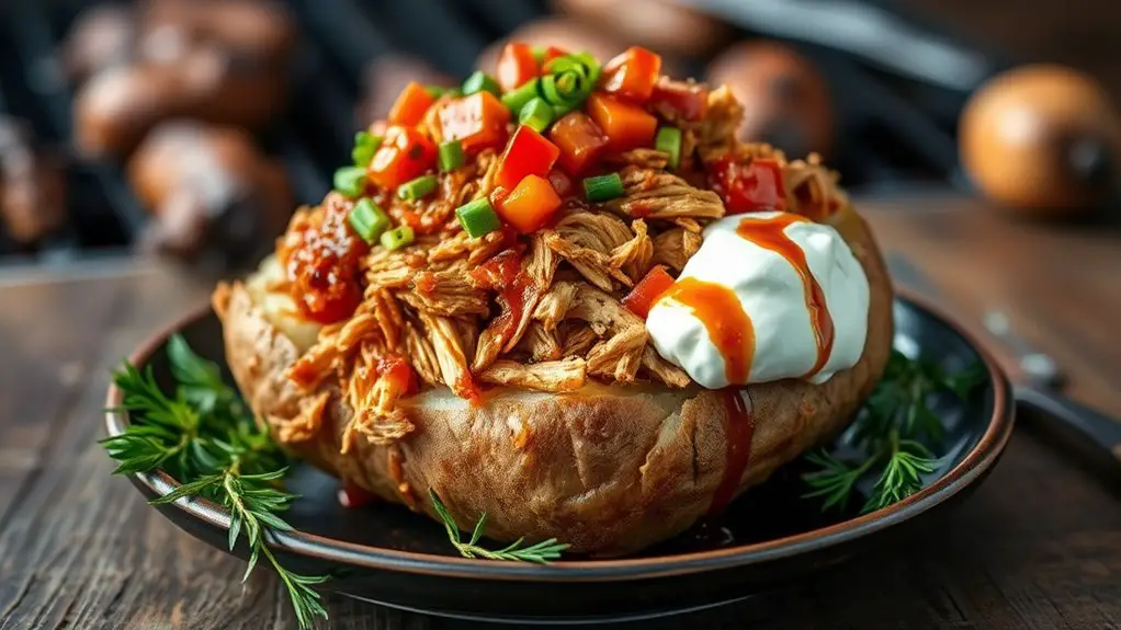 bbq chicken stuffed potato