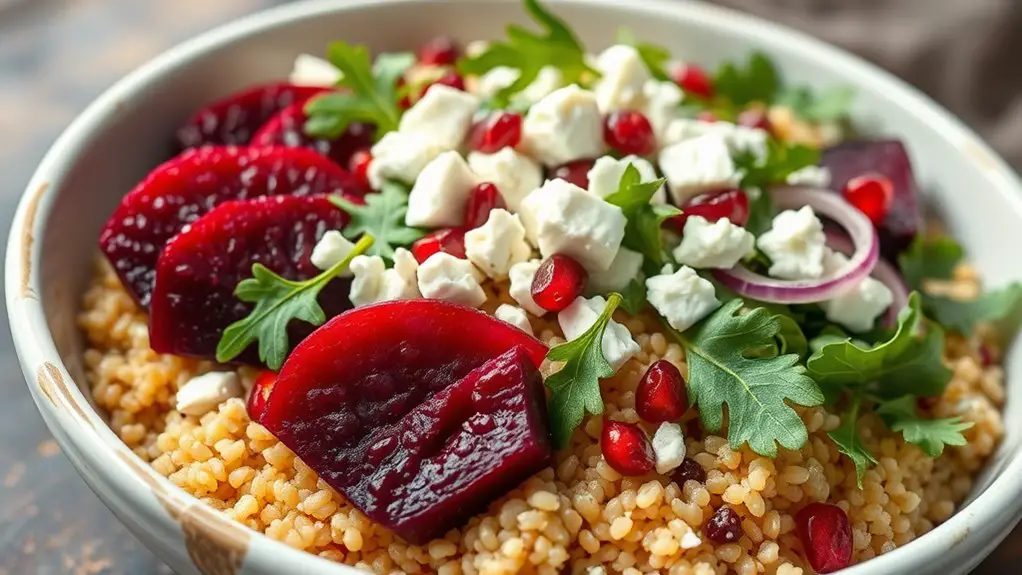 beet and feta quinoa salad