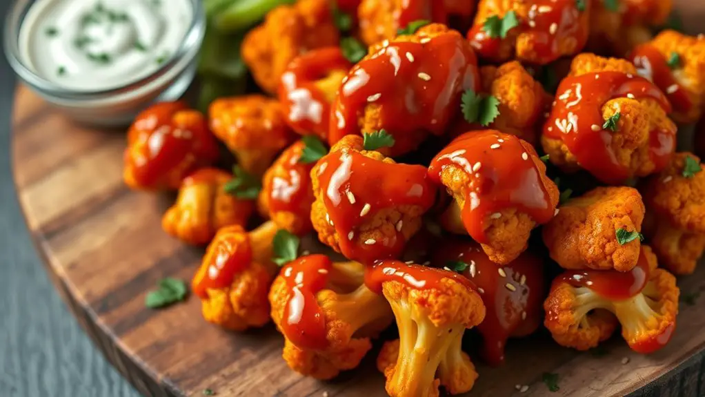 buffalo flavored cauliflower appetizers