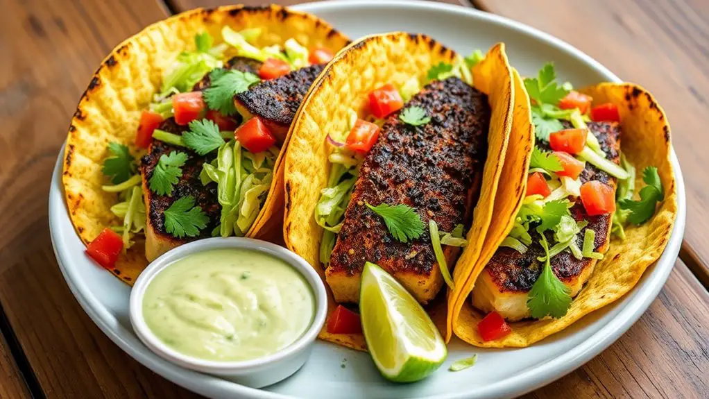 cajun blackened cod tacos