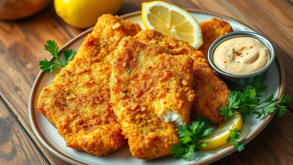 cajun flavored fried cod dish