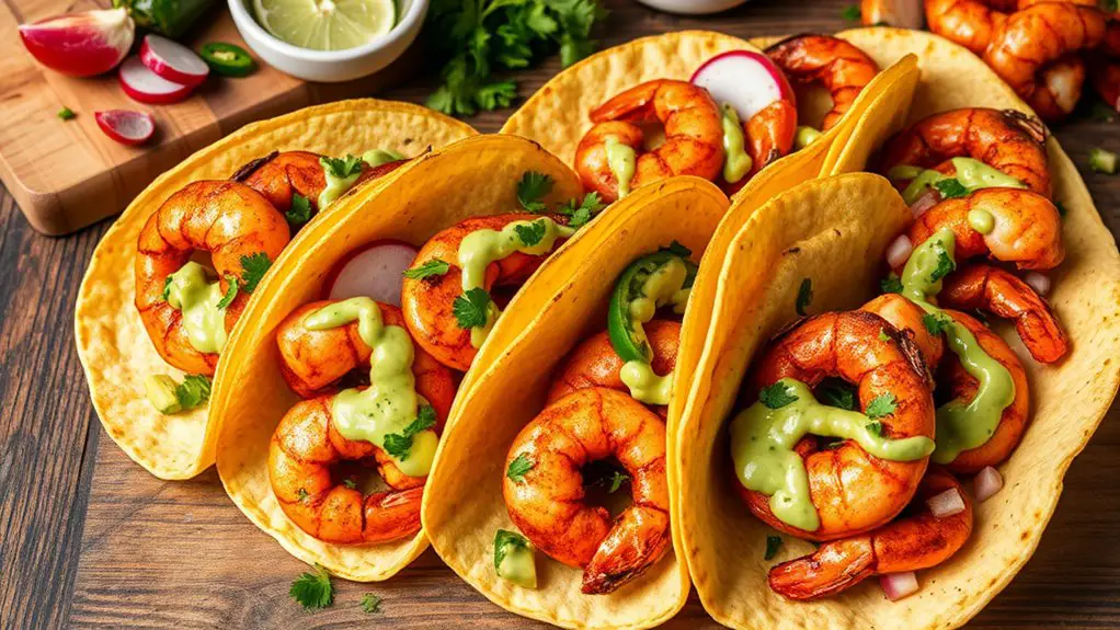 cajun spiced shrimp filled tacos