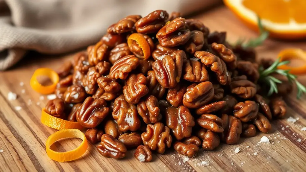 candied walnuts with orange zest