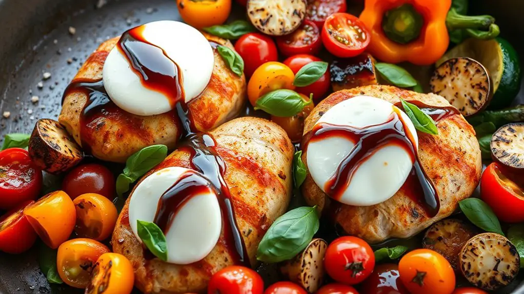 caprese chicken with vegetables