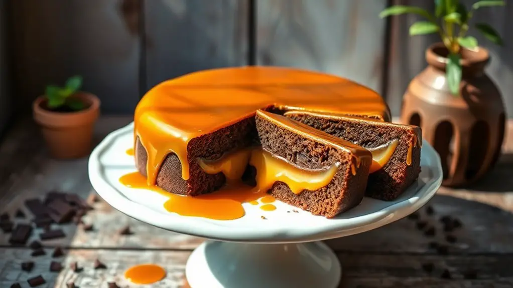 caramel chocolate flan dessert