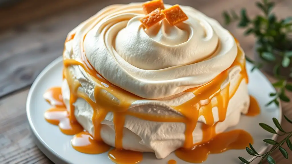 caramel flavored meringue icing