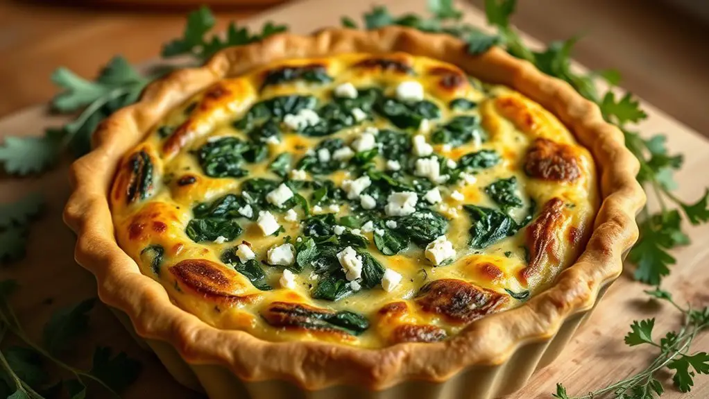 chard feta herb quiche