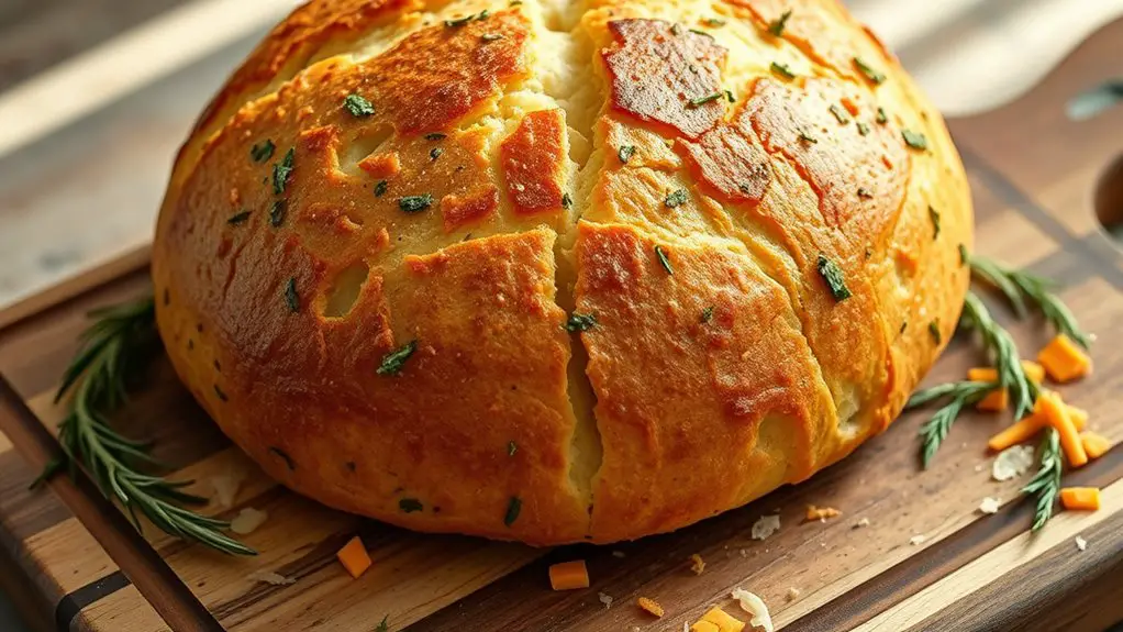 cheddar herb infused beer bread