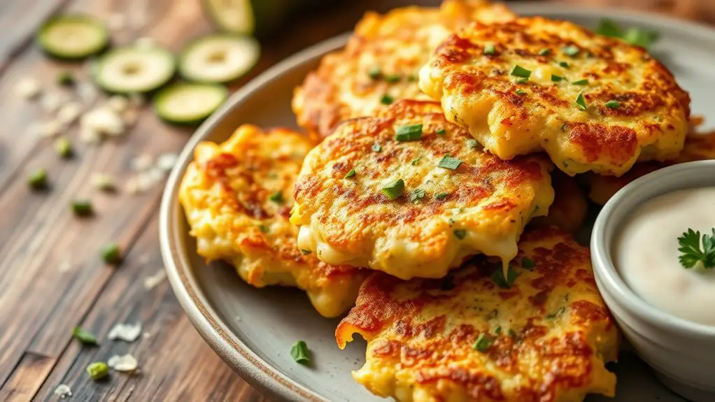 cheesy zucchini fritters recipe